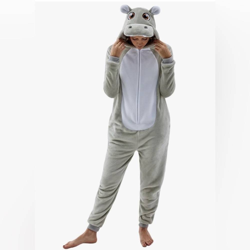 Hippo one piece costume romper Adult small cosplay